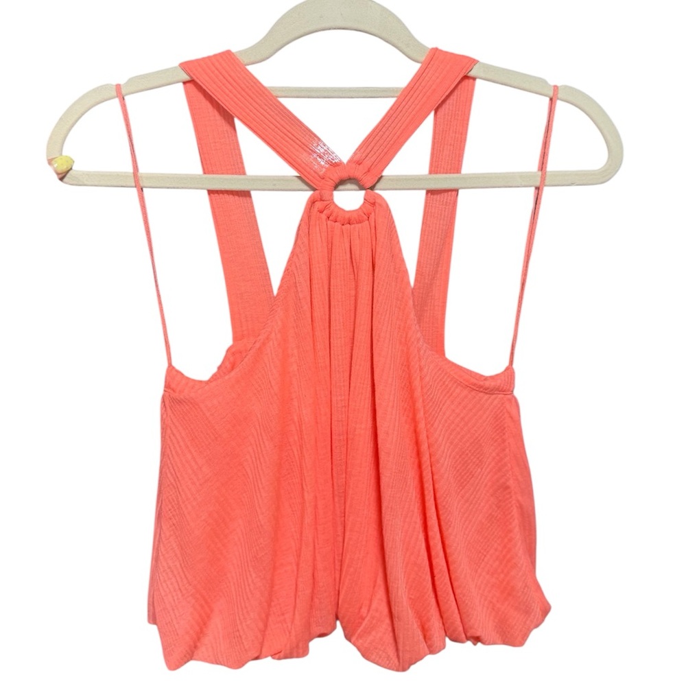 Free People Bubble Tank In Coral Electric NWT